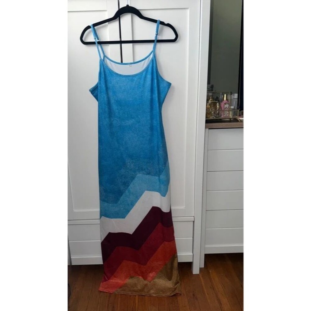 Blue Maxi Dress, XL